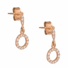 Ροζ gold γυναικεία σκουλαρίκια Κ14 024931