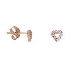 Ροζ gold σκουλαρίκια καρδούλες Κ14 024934