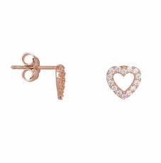 Ροζ gold σκουλαρίκια καρδούλες Κ14 024941