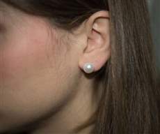 Λευκόχρυσα σκουλαρίκια με μαργαριτάρια 025027