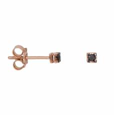 Ροζ gold σκουλαρίκια με μαύρα διαμάντια Κ18 025213