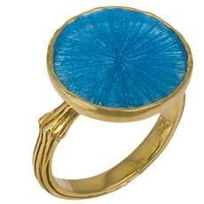 Δαχτυλίδι επίχρυσο με μπλε σμάλτο 925 025224