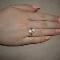 Επίχρυσο δαχτυλίδι με μαργαριτάρια 025237