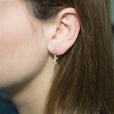 Γυναικεία πετράτα σκουλαρίκια Κ14 025303