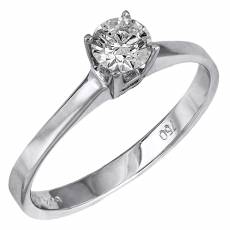 Λευκόχρυσο μονόπετρο πρότασης γάμου Κ18 με διαμάντι 025806