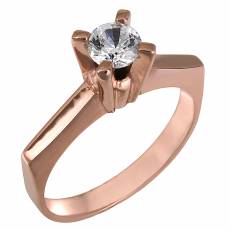 Ροζ gold δαχτυλίδι Κ14 με πέτρα ζιργκόν 025854