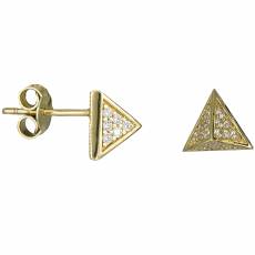Χρυσά σκουλαρίκια πυραμίδα Κ14 025921