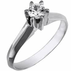 Λευκόχρυσο γυναικείο δαχτυλίδι ζιργκόν Κ14 026004