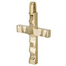 Χρυσός αντρικός σταυρός Κ14 με ανάγλυφο 026315