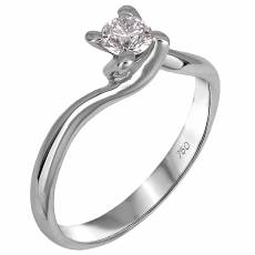 Μονόπετρο λευκόχρυσο δαχτυλίδι Κ18 με διαμάντι μπριγιάν 026343