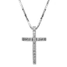 Γυναικείος σταυρός με διαμάντια Κ18 026639