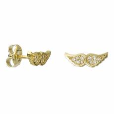 Χρυσά σκουλαρίκια Κ14 φτεράκια 027082
