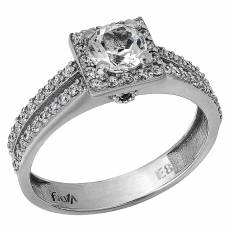 Γυναικείο δαχτυλίδι Κ14 με λευκή Topaz πέτρα 027207