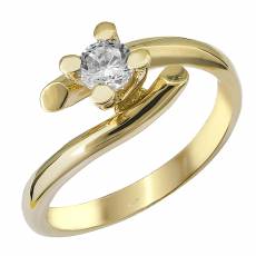 Χρυσό δαχτυλίδι με ζιργκόν Κ14 027563