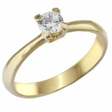 Χρυσό μονόπετρο δαχτυλίδι Κ14 027567