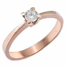 Ροζ gold μονόπετρο δαχτυλίδι Κ14 027570