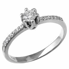Μονόπετρο δαχτυλίδι με διαμάντια Κ18 028391