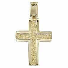 Χρυσός σταυρός διπλής όψης Κ14 για αγόρι 028519