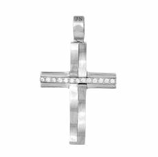 Λευκόχρυσος γυναικείος σταυρός Κ14 028542
