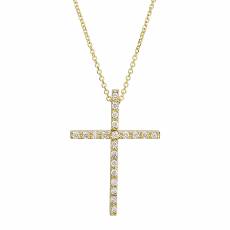 Χρυσός σταυρός με διαμάντια Κ18 028594