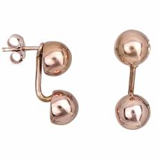 Γυναικεία σκουλαρίκια ασήμι 925 ροζ λουστρέ 028708
