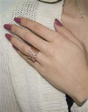 Ροζ επίχρυσο δαχτυλίδι 925 με ζιργκόν 028720