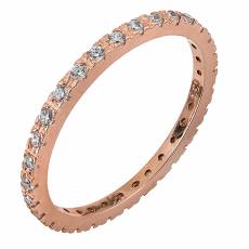 Ροζ χρυσό δαχτυλίδι Κ14 με ζιργκόν 028746