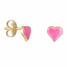 Σκουλαρίκια Κ14 ροζ καρδούλες 030798