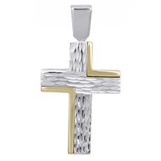Δίχρωμος σταυρός Κ14 σκαλιστός 029509