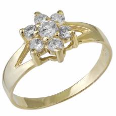 Χρυσό δαχτυλίδι Κ9 με ροζέτα 029666