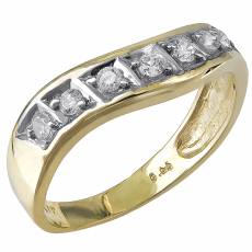 Χρυσό δαχτυλίδι Κ9 κυματιστό με ζιργκόν 029667