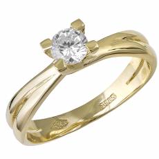 Χρυσό δαχτυλίδι Κ14 με ζιργκόν 029677