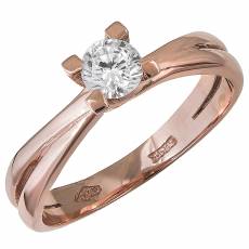 Μονόπετρο δαχτυλίδι Κ14 ροζ gold με ζιργκόν 029678