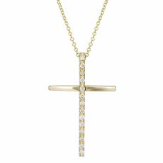 Γυναικείος σταυρός με διαμάντια Κ18 029959C