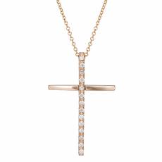 Ροζ gold σταυρός για κορίτσι Κ18 029961C