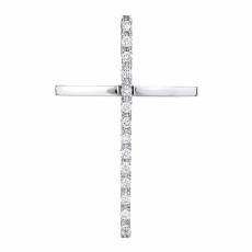 Λευκόχρυσος σταυρός με διαμάντια Κ18 029963