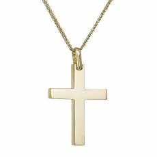 Βαπτιστικός σταυρός για αγόρι Κ14 χρυσός με αλυσίδα 030361C
