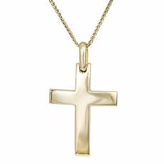 Ανδρικός σταυρός Κ14 χρυσός με αλυσίδα 030363C