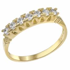 Χρυσό δαχτυλίδι Κ14 σειρέ με ζιργκόν πέτρες 030466