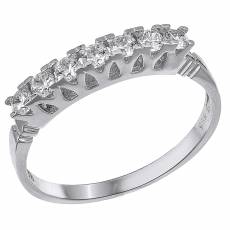 Λευκόχρυσο δαχτυλίδι σειρέ Κ14 με ζιργκόν πέτρες 030467