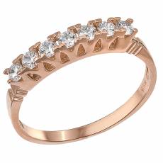 Ροζ gold σειρέ δαχτυλίδι Κ14 με ζιργκόν πέτρες 030468