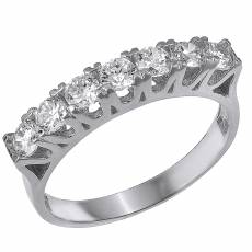 Λευκόχρυσο σειρέ δαχτυλίδι Κ14 με ζιργκόν πέτρες 030473