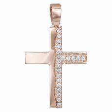 Ροζ gold σταυρός για κορίτσι 14Κ 030499