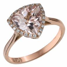 Ροζ gold δαχτυλίδι με μοργκανίτη Κ18 030604