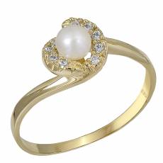 Χρυσό μαργαριταρένιο δαχτυλίδι Κ14 030743