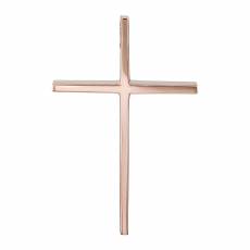 Γυναικείος σταυρός Κ14 ροζ gold 030761