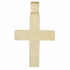 Γυναικείος σταυρός Κ14 διπλής όψης με ζιργκόν πέτρες 030775