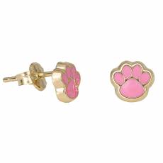 Παιδικά σκουλαρίκια Κ9 ροζ πατουσάκια 030787