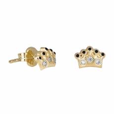 Χρυσά σκουλαρίκια Κ14 κορώνες με ζιργκόν πέτρες 030804