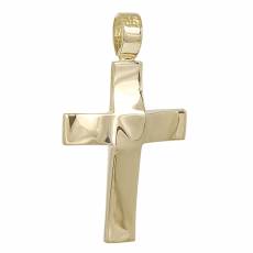 Χρυσός σταυρός Κ14 λουστρέ 030975